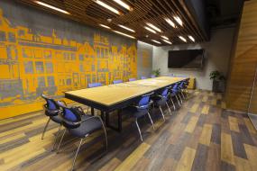 办公室环保强化木地板装修高清效果图