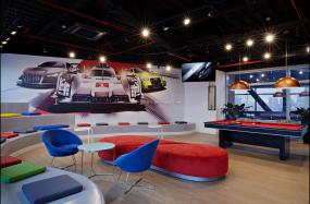 办公室环保强化木地板设计效果图片