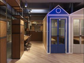 办公室木地板地垫装饰设计效果图