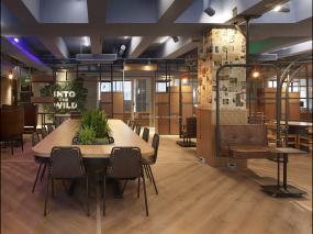 高档办公室木地板地垫装修图片大全