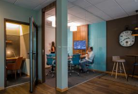 办公室杉木地板装修方案效果图