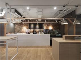 办公室杉木地板装饰设计效果图