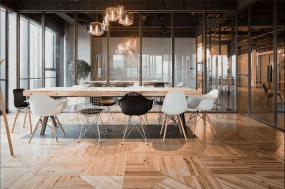 办公室杉木地板装修设计图片