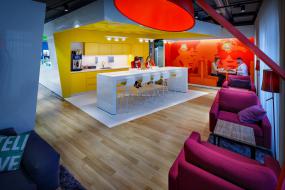 办公室杉木地板设计装潢图片