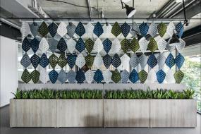 办公室绿色植物装潢图片