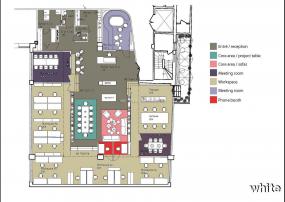 办公室平面布局装修实景图图片