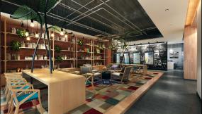 新中式办公室装潢设计效果图片