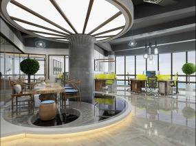 2018新中式办公室装修效果图