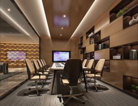 新中式办公室装潢效果图片