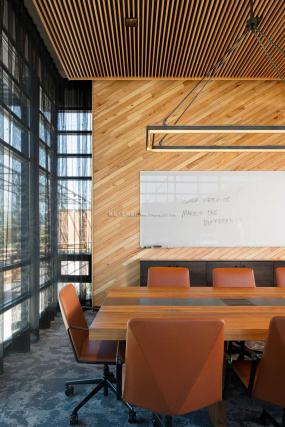 最新办公室生态木吊顶装饰实景图