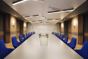 办公室格栅吊顶装修高清效果图