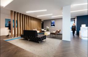 办公室石膏板吊顶装修高清效果图