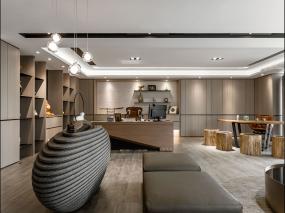 老总办公室石膏板吊顶装饰图