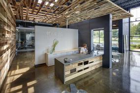 办公室石膏板背景墙装潢效果图片