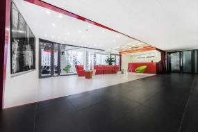 2018年办公室石膏板背景墙装修效果图