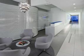 2018办公室石膏板背景墙装修效果图