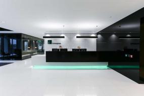 办公室石膏板背景墙装修高清效果图