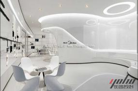 高档办公室石膏板背景墙装修效果图