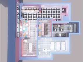 化妆美甲店装饰设计效果图