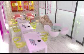 化妆美甲店设计装饰效果图