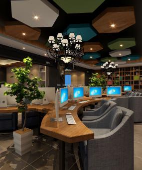 最新电竞网咖装修设计效果图