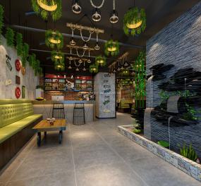 烤鱼店装修实物图片