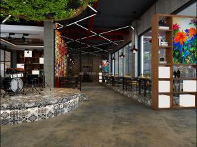 烤鱼店装修高清效果图