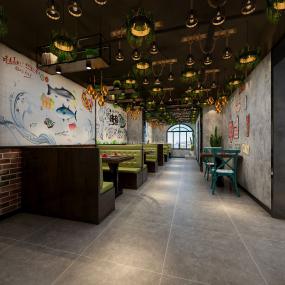 最新烤鱼店效果图