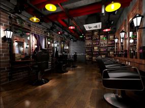 高端大型美发店装修效果图