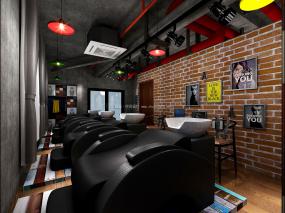 大型美发店装修设计效果图