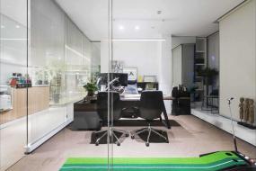 现代中式办公室装修高清效果图