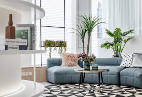 最新简约美发店装饰实景图