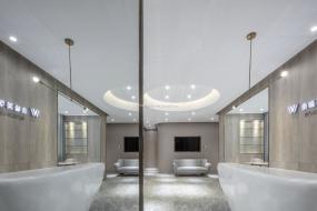 潮流美发店装修实物图片