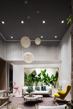 高端创意美发店装修图片