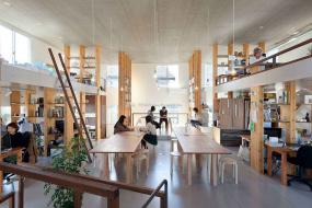 日式简约风格办公室装修高清效果图