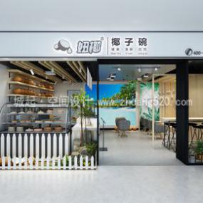 简约文雅风格奶茶店装修效果图
