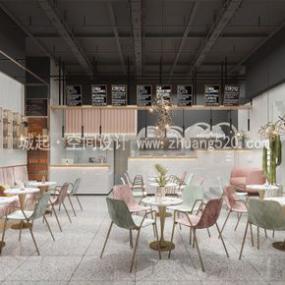 现代简约风格奶茶店装修图片