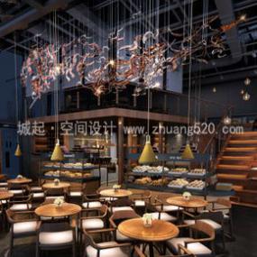 简约风格奶茶店装饰设计效果图