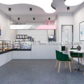 简约风格奶茶店装修设计效果图