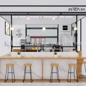 简约风格奶茶店装修装潢效果图