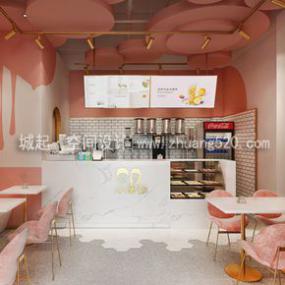 简约风格奶茶店装潢效果图