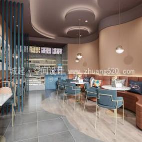 简约风格奶茶店装潢效果图片