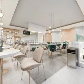 简约风格奶茶店设计装饰效果图