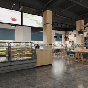 简约风格奶茶店设计效果图片