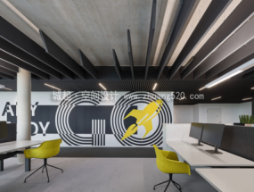 简约风格30平米办公室装修效果图片