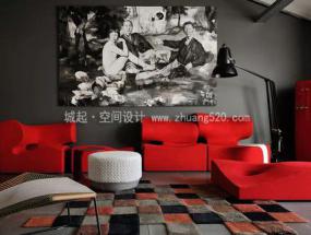 现代简约风格30平米办公室装修效果图