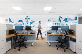 小型办公室格栅灯设计效果图片大全