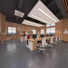 现代简约办公室天花吊顶装饰图片大全