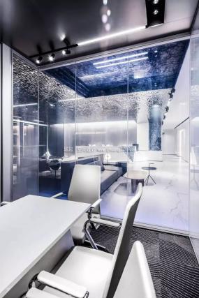 最新现代办公室灯具装修方案实景图