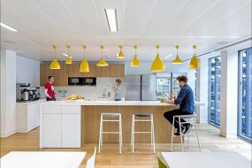 现代简约风格办公室暗花壁纸效果图